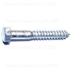 Midwest Fastener 05595 Lag Screw, 1/2-6 Thread, 3-1/2 in OAL, 2 Grade, Galvanized Steel, SAE Measuring 