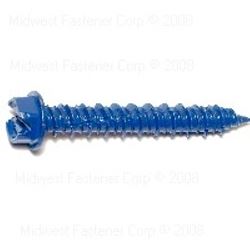 Midwest Fastener 09267 Masonry Screw, 1/4 in Dia, 1-3/4 in L, Steel, 100/PK 