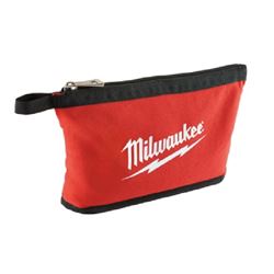 Milwaukee 48-22-8180 Zipper Pouch, 1-Pocket, Canvas, Red, 1/2 in W, 8 in H, 12-1/2 in D 