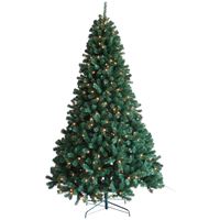 Santas Forest 61990 Sheared Tree, 9 ft H, Noble Fir Family, 110 V, LED Bulb, Clear Light 