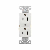 Eaton Wiring Devices BR15W Duplex Receptacle, 2 -Pole, 15 A, 125 V, Back, Side Wiring, NEMA: 5-15R, White 