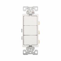 Eaton Wiring Devices 7729V-SP Combination Switch, 15 A, 120/277 V, SPST, Back Wire, Side Wire Terminal, Ivory 