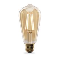 Feit Electric ST19/VG/LED LED Bulb, Decorative, ST19 Lamp, 60 W Equivalent, E26 Lamp Base, Dimmable, Amber, Pack of 12 