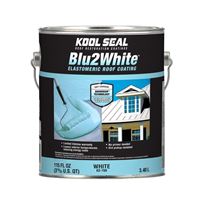 Kool Seal Blu2White Series KS0063700-16 Elastomeric Roof Coating, White, 1 gal, Liquid, Pack of 4 