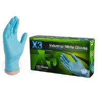 Ammex X346100 Non-Sterile Disposable Gloves, L, Nitrile, Powder-Free, Blue 
