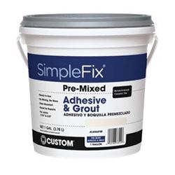 CUSTOM SimpleFix TAGW1-2 Premixed Adhesive and Grout, Paste, Bright White, 1 gal Pail 2 Pack 