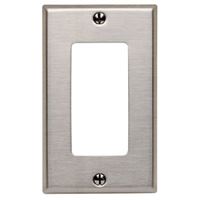 Leviton 84401-105 Wallplate, 2-3/4 in L, 4-1/2 in W, 1-Gang, Stainless Steel, Stainless Steel, Brushed 