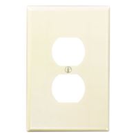 Leviton 86103 Wallplate, 3-1/2 in L, 5-1/4 in W, 1 -Gang, Thermoset Plastic, Ivory, Smooth 