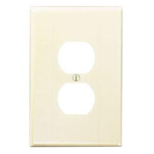 Leviton 86103 Wallplate, 3-1/2 in L, 5-1/4 in W, 1 -Gang, Thermoset Plastic, Ivory, Smooth