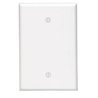 Leviton 86114 Blank Wallplate, 3-1/2 in L, 5-1/4 in W, 1/4 in Thick, 1 -Gang, Thermoset Plastic, Ivory, Smooth 