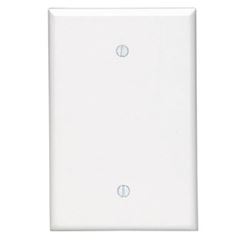 Leviton 88114 Blank Wallplate, 5-1/4 in L, 3-1/2 in W, 1/4 in Thick, 1 -Gang, Thermoset Plastic, White, Smooth 