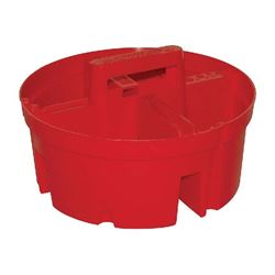 Bucket Boss 15054 Super Stacker, Plastic, Red, 10-1/2 in Dia x 6 in H Outside, 4-Compartment 