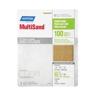 Norton MultiSand 07660747735 Abrasive Sheet, 11 in L, 9 in W, Medium, P100 Grit, Aluminum Oxide Abrasive, Paper Backing 