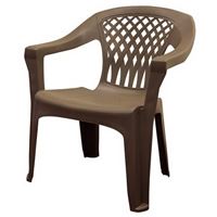 Adams Big Easy 8248-60-3700 Stack Chair, Polypropylene, Earth Brown 4 Pack 