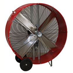 MaxxAir BF48BDRED Portable Drum Fan, 120 V, 2-Speed, 10,100 to 18,000 cfm Air, Black/Red 