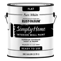 RUST-OLEUM Simply Home 332119 Wall Paint, Flat, Pure White, 1 gal 