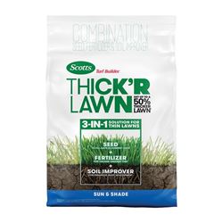 Scotts Turf Builder ThickR Lawn 30156 Sun and Shade Mix Grass Seed, 12 lb Bag 