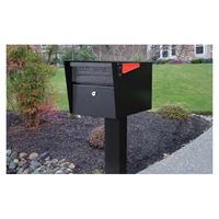 Mail Boss 7506 Curbside Mailbox, Steel, Powder-Coated, 10-3/4 in W, 21 in D, 11-1/4 in H, Black 
