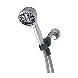 Waterpik XAT-643E Handheld Shower Head, 1.8 gpm, 6 Spray Settings, Chrome, 5 ft L Hose 