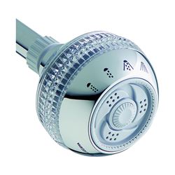 Waterpik SM-423CGE Fixed Shower Head, Round, 1.8 gpm, 1/2 in Connection, Plastic, Chrome, 3-1/4 in Dia, 3-1/4 in W 