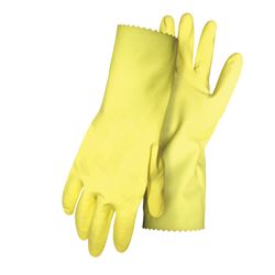 Boss 958L Gloves, L, 12 in L, Latex, Yellow 