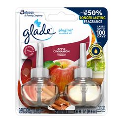 Glade PlugIns 13074 Scented Oil Refill, 0.67 oz Pack, Apple Cinnamon, 30-Day Freshness 