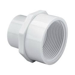 Xirtec 140 435992 Reducing Pipe Adapter, 3/4 x 1/2 in, Socket x FPT, PVC, White, SCH 40 Schedule, 150 psi Pressure 