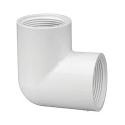 IPEX 435538 Pipe Elbow, 1/2 in, FPT, 90 deg Angle, PVC, White, SCH 40 Schedule, 150 psi Pressure 