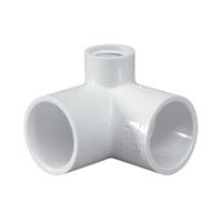 LASCO 414101BC Side Outlet Pipe Elbow, 3/4 x 1/2 in, Slip x Slip x FPT, 90 deg Angle, PVC, White, SCH 40 Schedule 