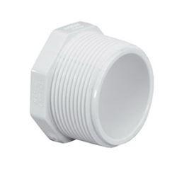 LASCO 450010BC Pipe Plug, 1 in, MPT, PVC, White, SCH 40 Schedule 