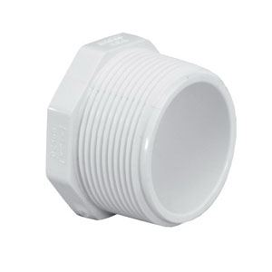 LASCO 450012BC Pipe Plug, 1-1/4 in, MPT, PVC, White, SCH 40 Schedule