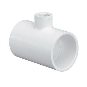 LASCO 401130BC Reducing Pipe Tee, 1 x 1/2 in, Slip, PVC, White, SCH 40 Schedule, 450 psi Pressure