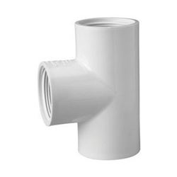 LASCO 405005BC Pipe Tee, 1/2 in, FPT, PVC, White, SCH 40 Schedule 