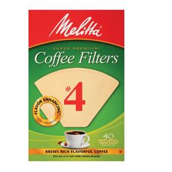 Melitta 3663648 #4 Coffee Filter, Cone, Paper, Natural Brown 