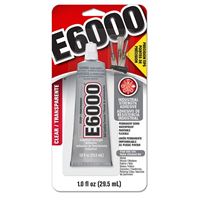 ECLECTIC E6000 Series 231020 Precision Tip Adhesive, Clear, 1 oz Carded 