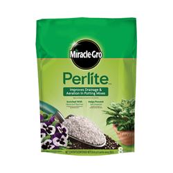 Miracle-Gro 74278430 Perlite, Granular, Off-White/White, Mild, 8 qt Bag 6 Pack 