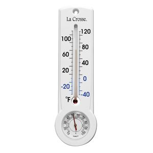La Crosse 204-109 Thermometer, Analog, -40 to 120 deg F, Plastic Casing