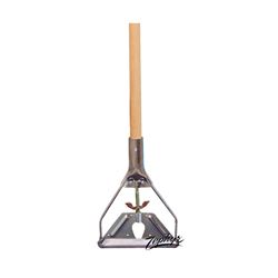 Zephyr 16089 Janitor Mop Stick, 54 in L, Wing Nut Screw Clamp, Lacquered Wood/Metal, Silver 