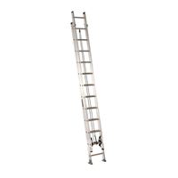 Louisville AE2200 Series AE2224 Extension Ladder, 23 ft 8 in H Reach, 300 lb, 24-Step, 1-1/2 in D Step, Aluminum 