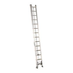Louisville AE2200 Series AE2228 Extension Ladder, 27 ft 7 in H Reach, 300 lb, 28-Step, 1-1/2 in D Step, Aluminum 