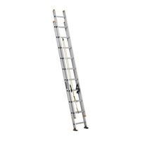 Louisville AE3200 Series AE3220 Extension Ladder, 19 ft 10 in H Reach, 250 lb, 20-Step, 1-1/2 in D Step, Aluminum 