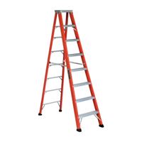 Louisville FS1300HD Series FS1308HD Step Ladder, 12 ft 3 in Max Reach H, 7-Step, 375 lb, Type IAA Duty Rating 
