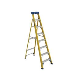 Louisville FXS2000 Series FXS2008 Step Ladder, 11 ft 4 in Max Reach H, 7-Step, 250 lb, Type I Duty Rating, 3 in D Step 