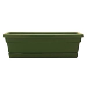 Southern Patio Rolled Rim WB3012OG Window Box Planter, 8 in W, 29-3/4 in D, Dynamic Design, Polyresin, Olive Green 12 Pack