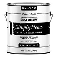 RUST-OLEUM SIMPLY HOME 332120 Wall Paint, Semi-Gloss, Pure White, 1 gal 