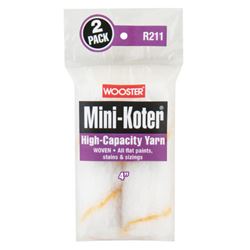 Wooster R211-4 High-Capacity Yarn Mini Roller Cover, 4 in L, Fabric Cover 