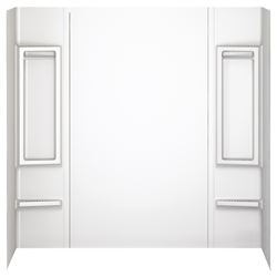 DELTA 40194 Bathtub Wall Set, 32 in L, 58 in W, 60 in H, Adhesive Installation, 5-Wall Panel, White 