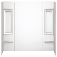 DELTA 40194 Bathtub Wall Set, 32 in L, 58 in W, 60 in H, Adhesive Installation, 5-Wall Panel, White 