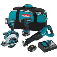 Makita LXT XT442 Combination Kit, Battery Included, 18 V, 4-Tool, Lithium-Ion Battery 