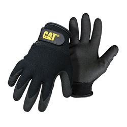 CAT CAT017414J String Gloves, Jumbo, Hook-and-Loop Cuff, Nitrile/Nylon, Black 